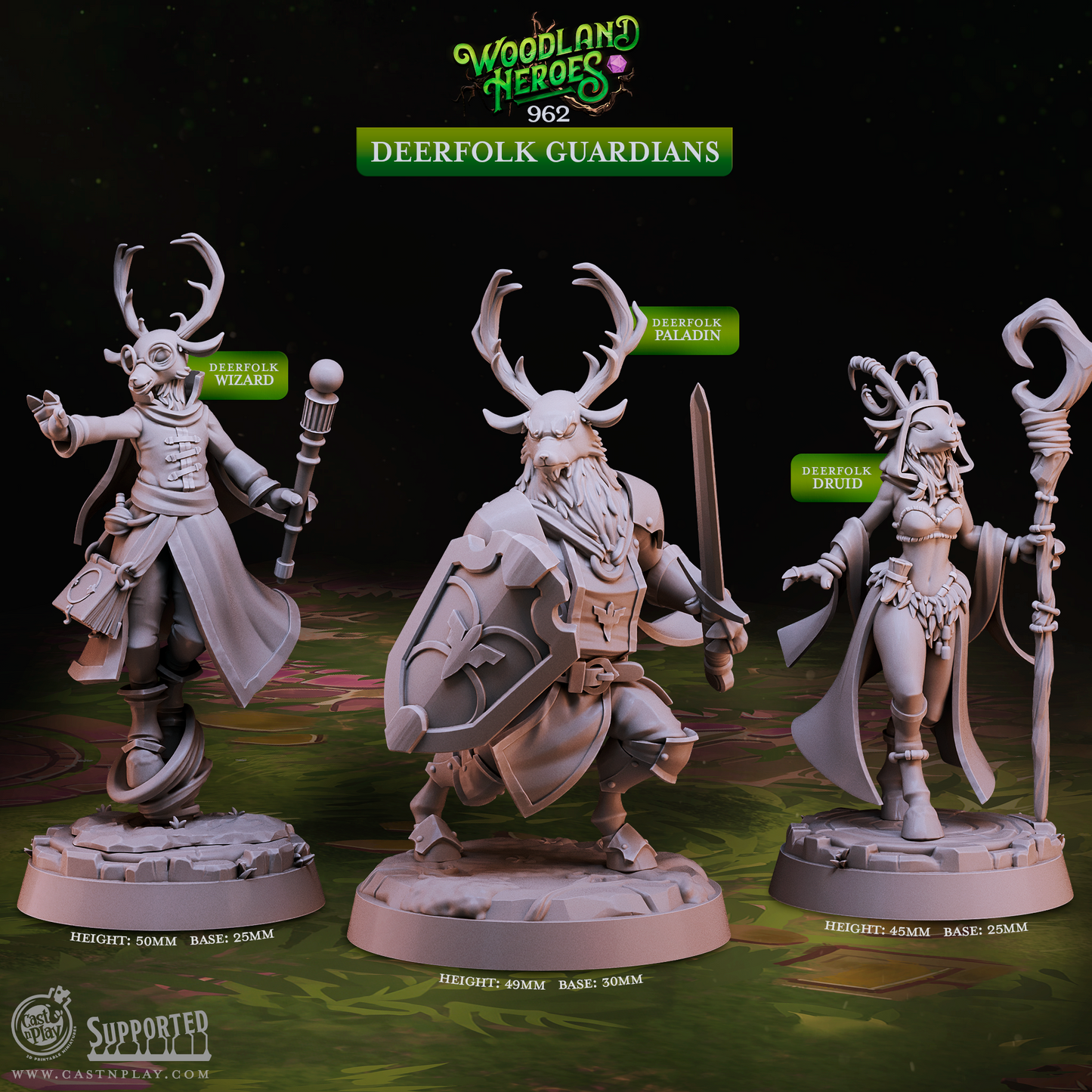 Deerfolk Guardians - Woodland Heroes | Cast N Play | Resin