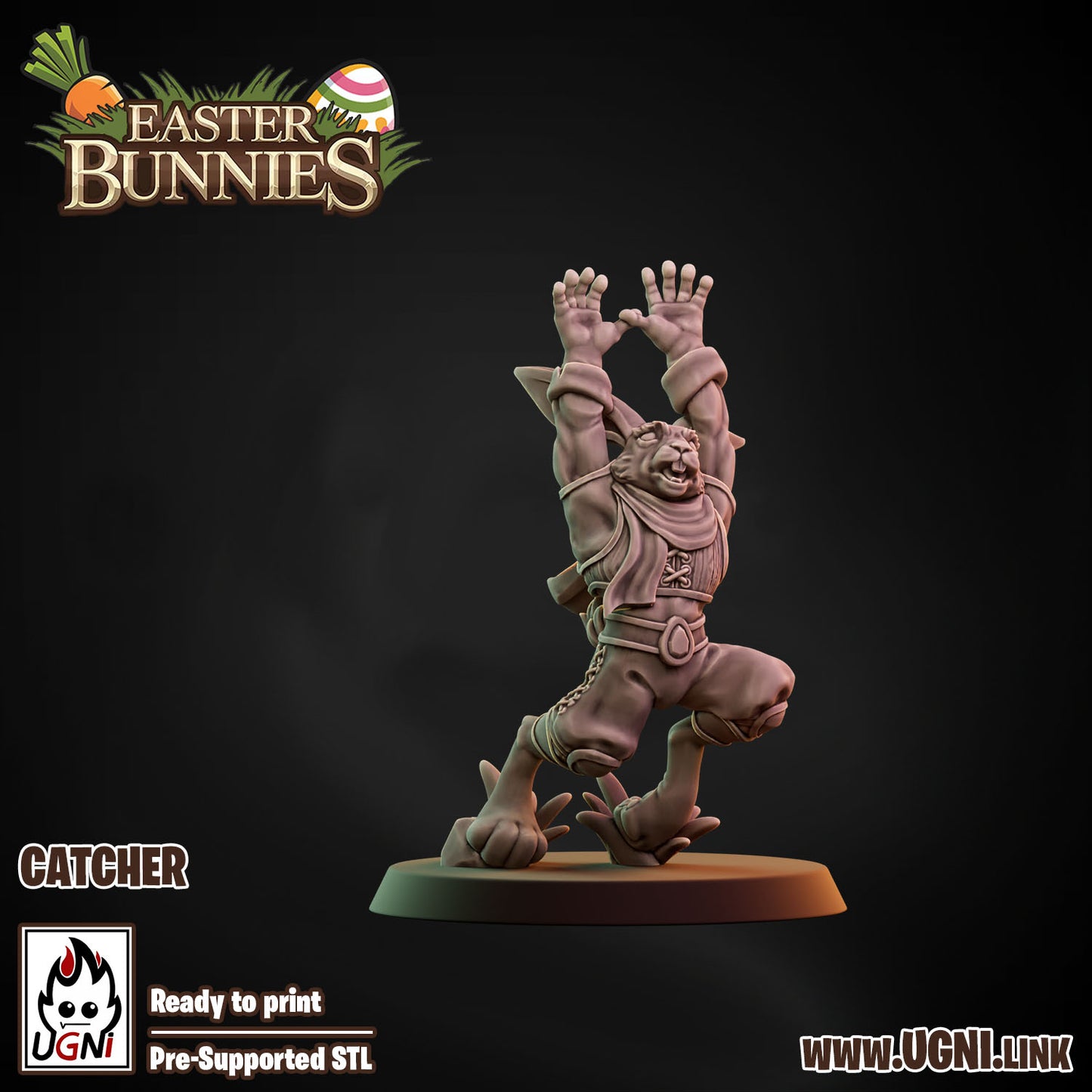 Easter Bunnies Team - Catcher 03 | UGNI Miniatures | Resin