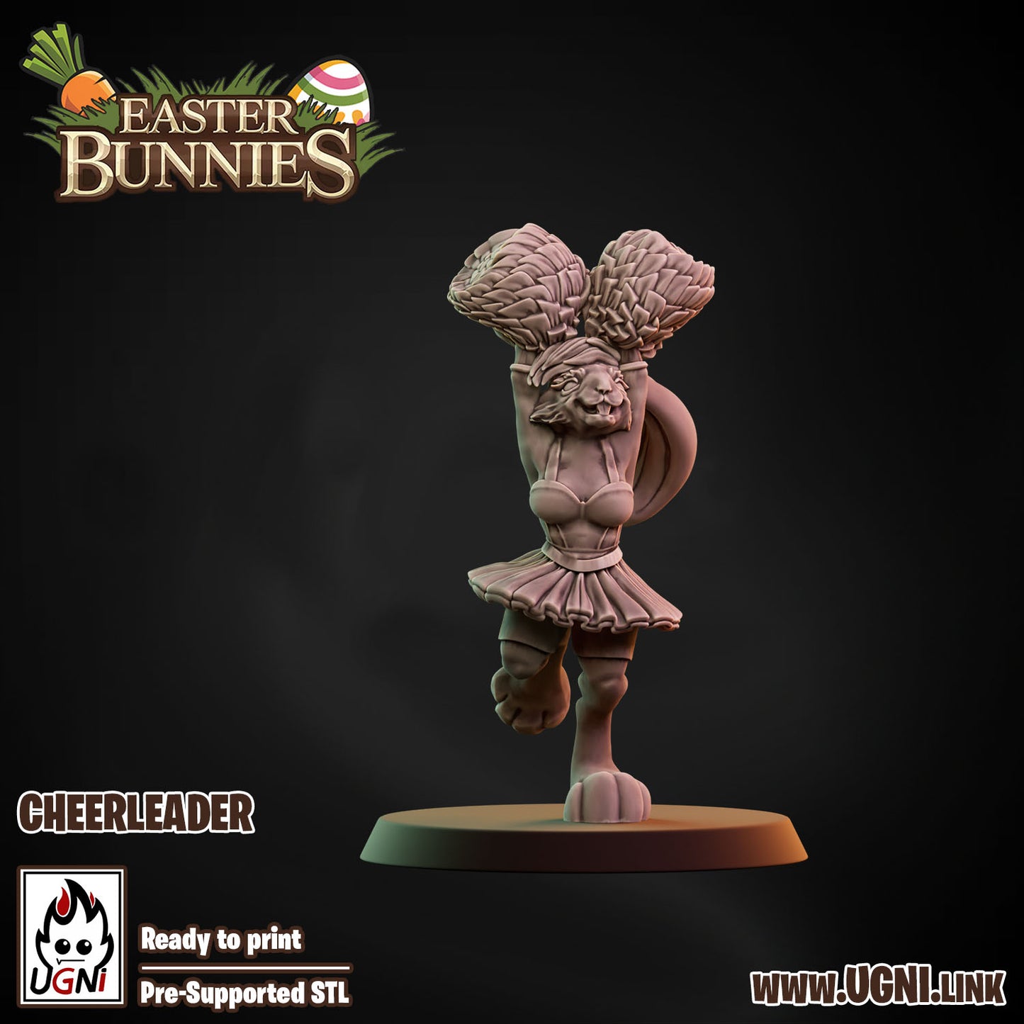 Easter Bunnies Team - Cheerleader 01 | UGNI Miniatures | Resin