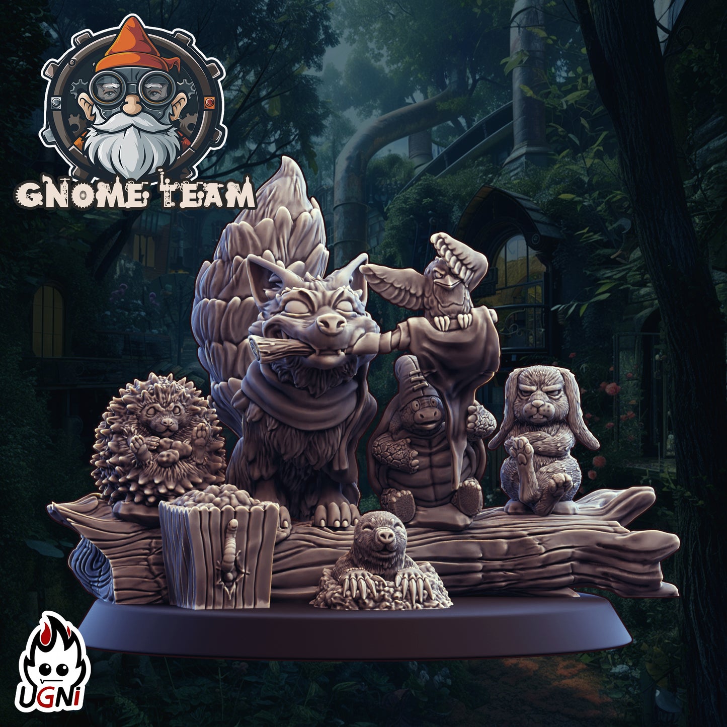 Gnome Team - Fan Animals | UGNI Miniatures | Resin