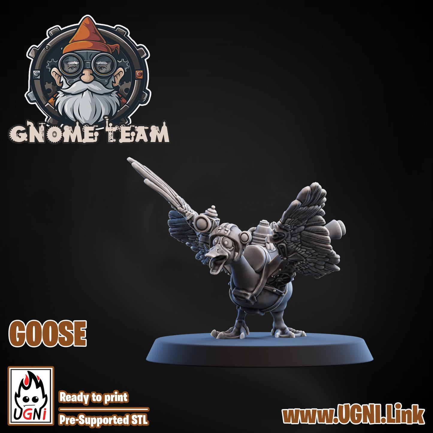 Gnome Team - Goose 01 | UGNI Miniatures | Resin