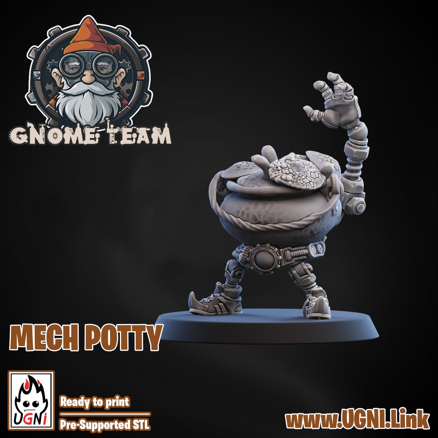 Gnome Team - Mech | UGNI Miniatures | Resin