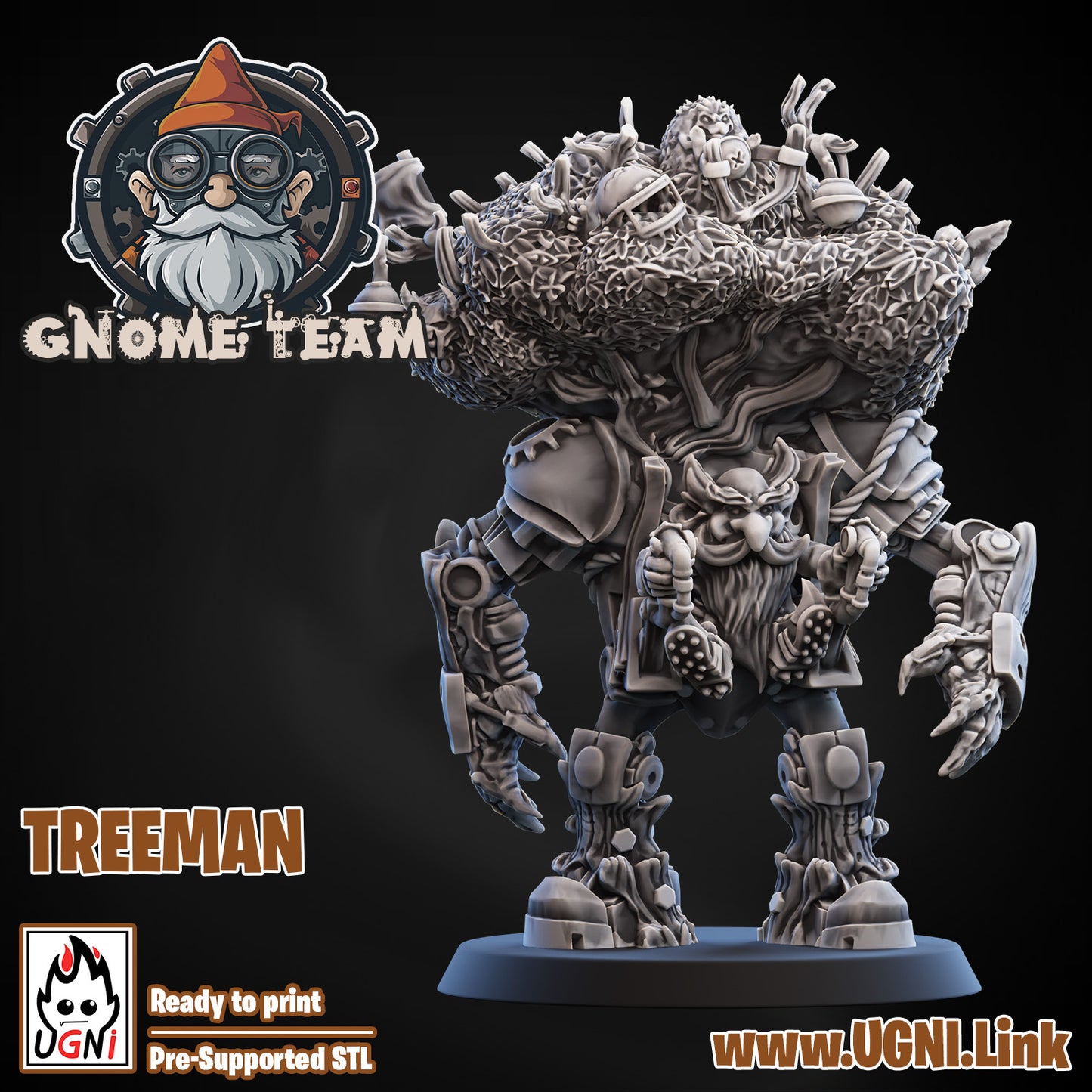 Gnome Team - Treeman 01 | UGNI Miniatures | Resin