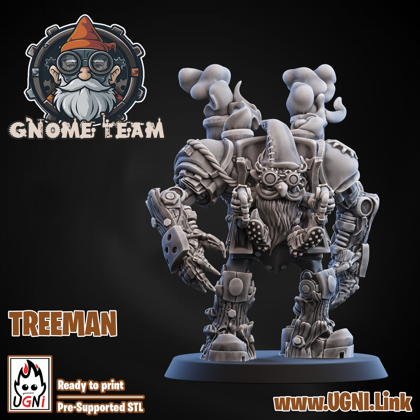 Gnome Team - Treeman 02 | UGNI Miniatures | Resin