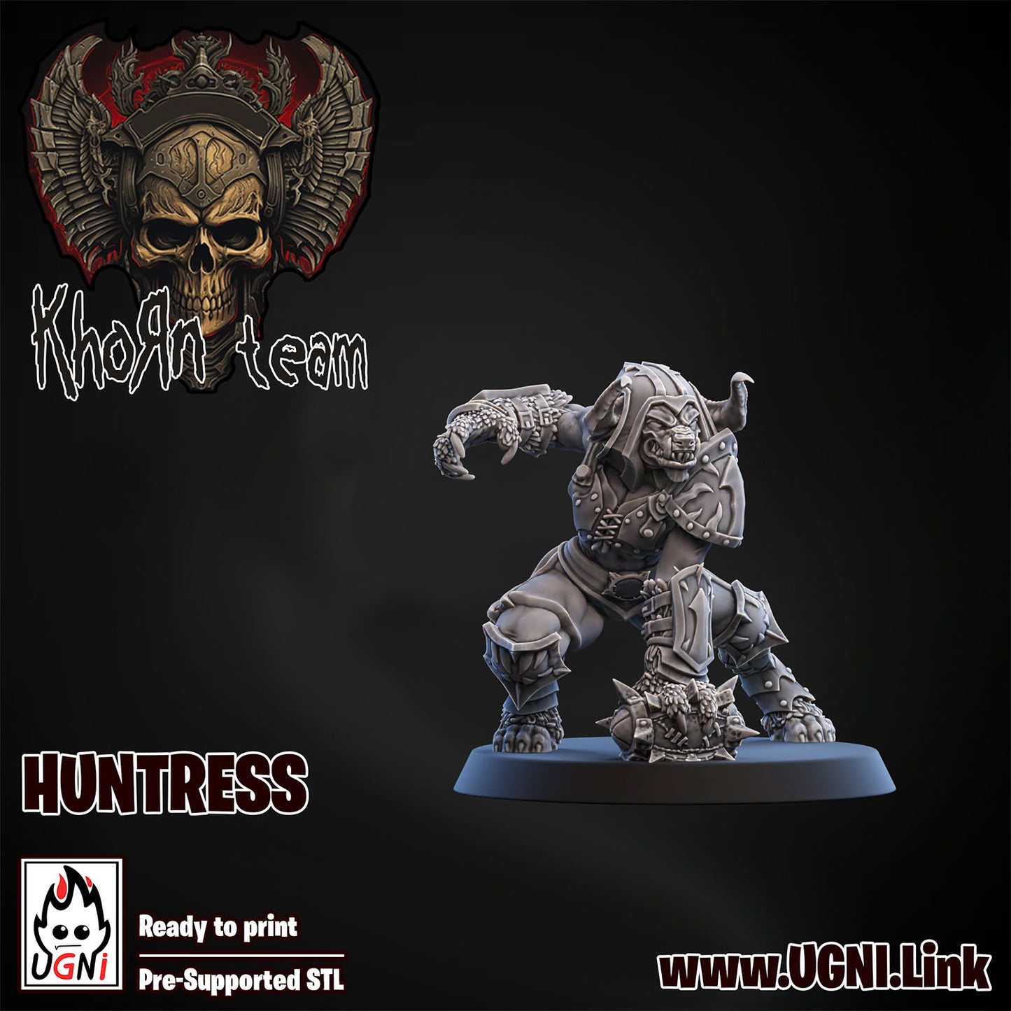 Khorn Team - Huntress 01 | UGNI Miniatures | Resin