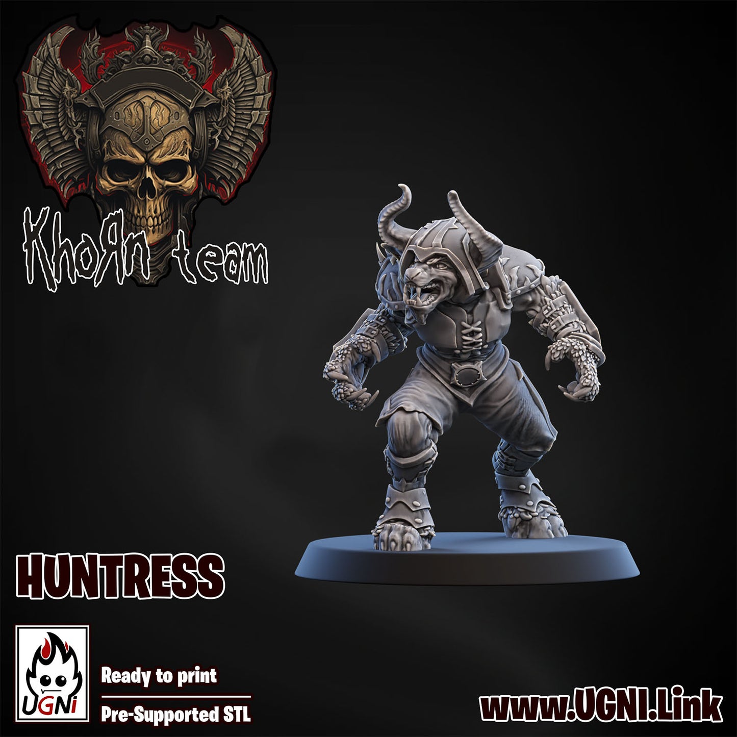 Khorn Team - Huntress 03 | UGNI Miniatures | Resin