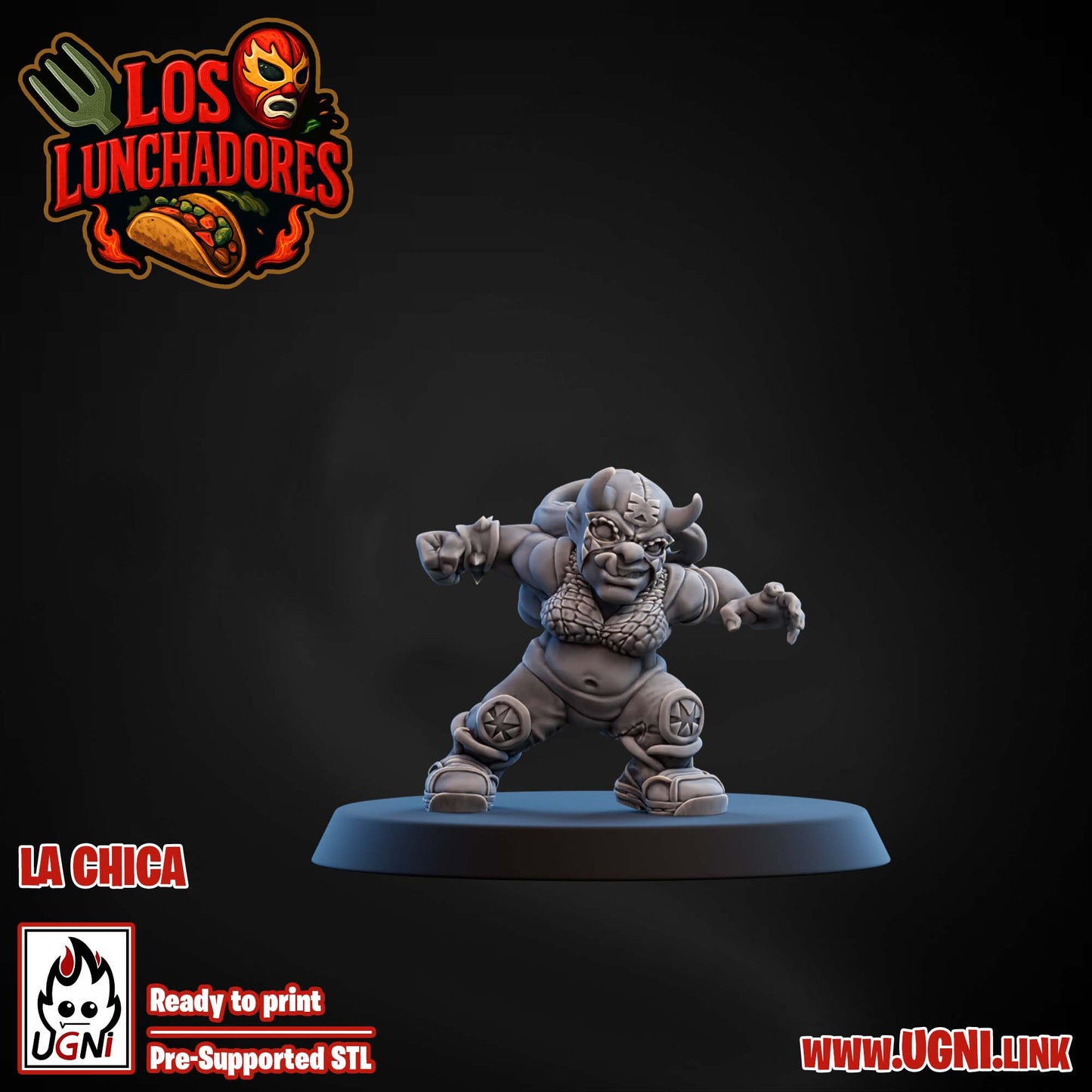 Los Lunchadores Halfling Team - La Chica 10 (Lineman) | UGNI Miniatures | Resin
