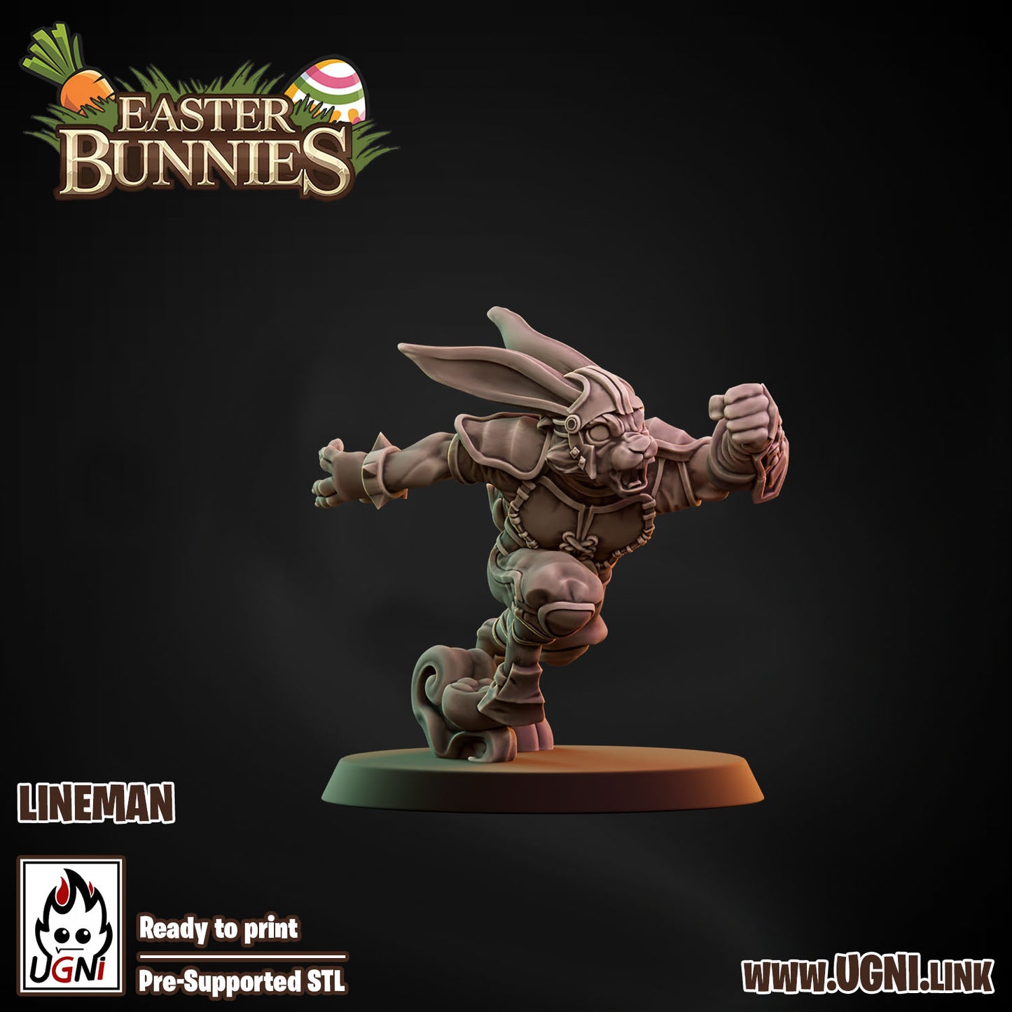 Easter Bunnies Team - Lineman 01 | UGNI Miniatures | Resin