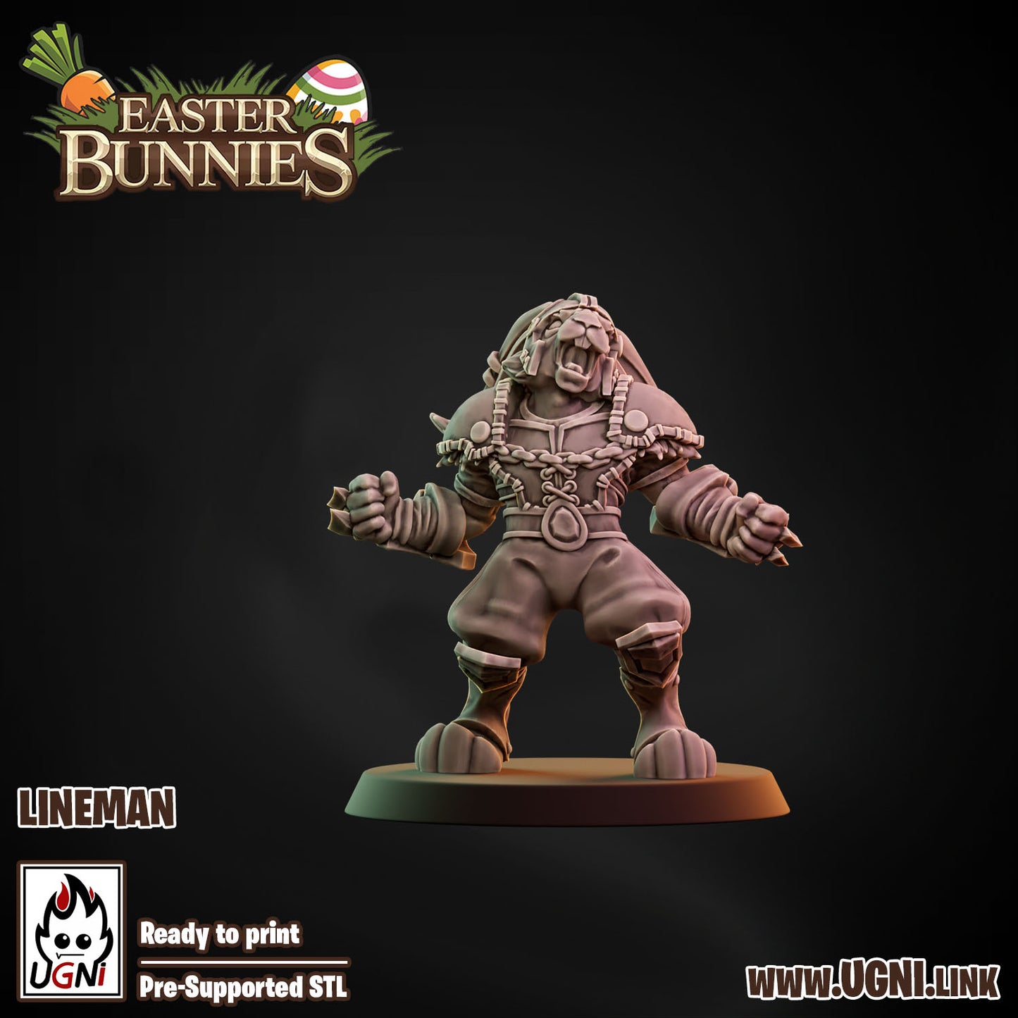 Easter Bunnies Team - Lineman 03 | UGNI Miniatures | Resin