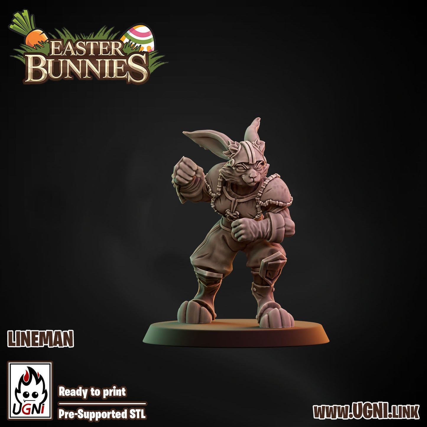 Easter Bunnies Team - Lineman 04 | UGNI Miniatures | Resin
