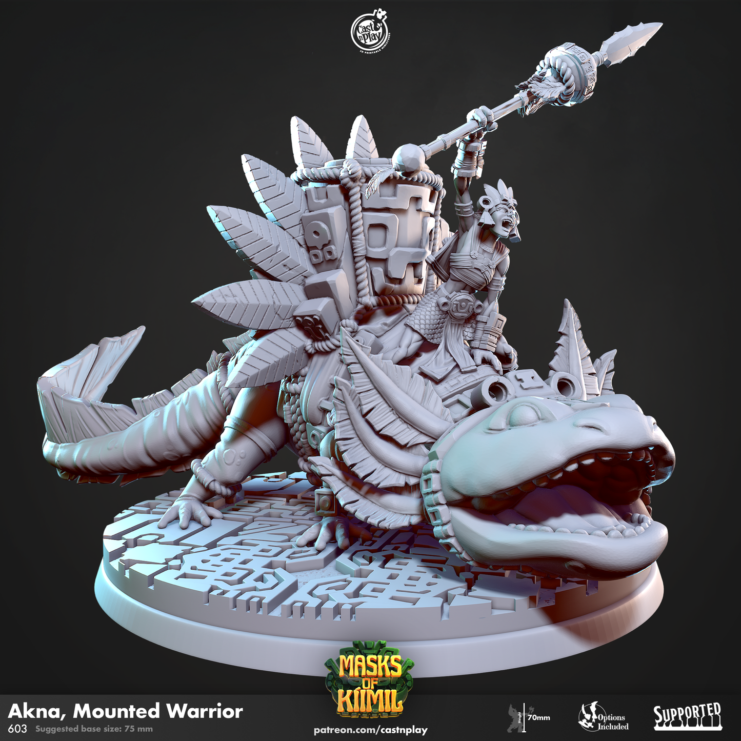 Akna - Mounted Warrior - Masks of Kiimil | Cast N Play | Resin