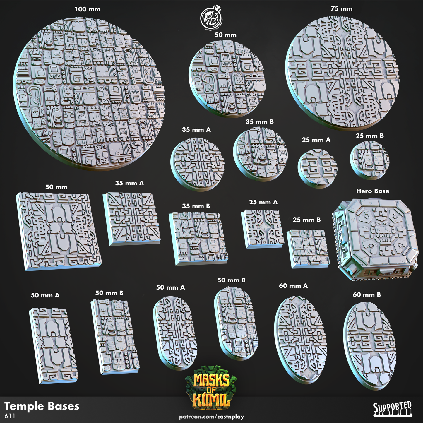 Bases - Masks of Kiimil | Cast N Play | Resin
