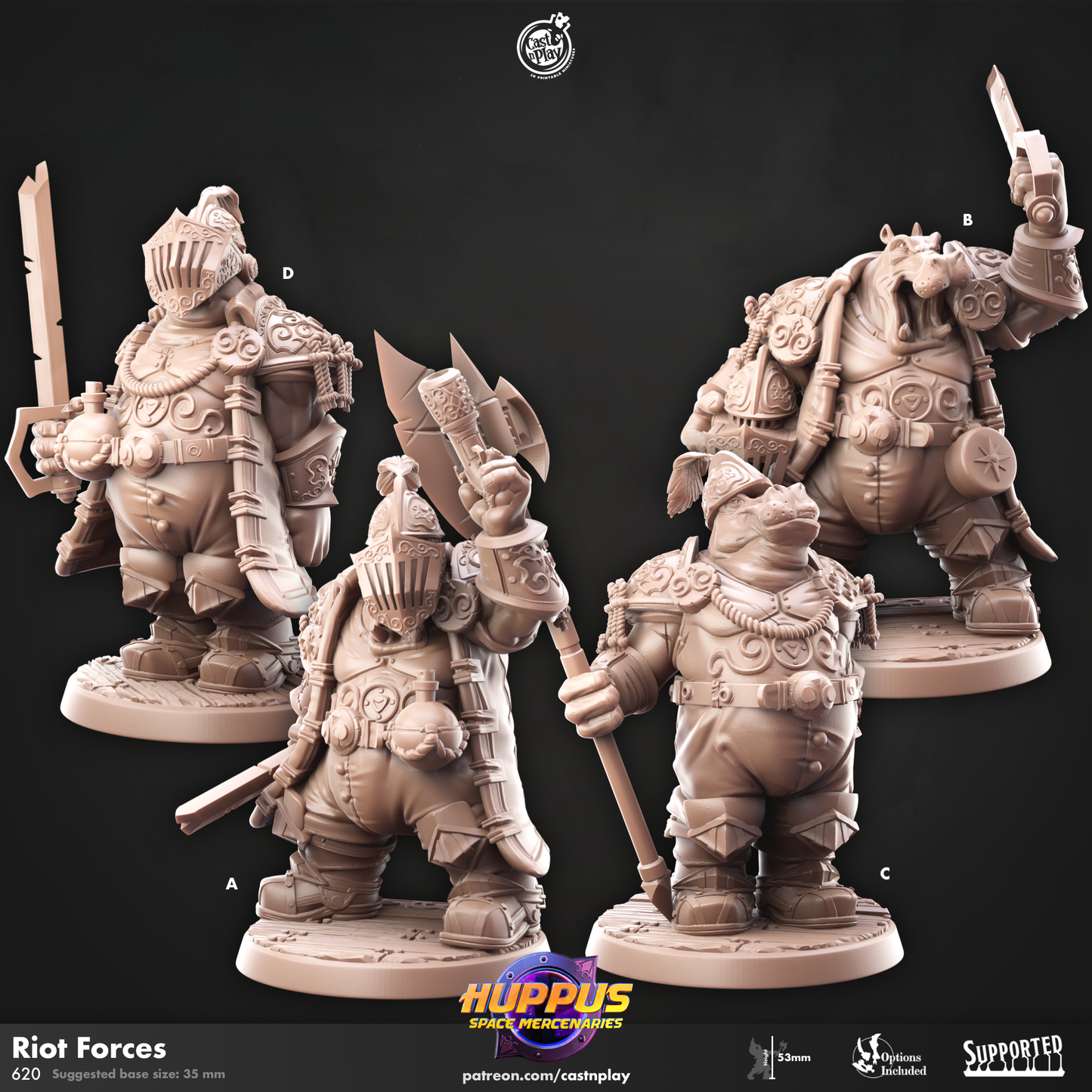 Riot Forces - Huppus Space Mercenaries | Cast N Play | Resin