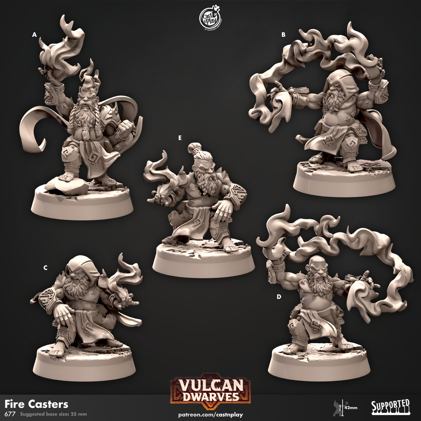 Fire Casters - Vulcan Dwarves | Cast N Play | Resin