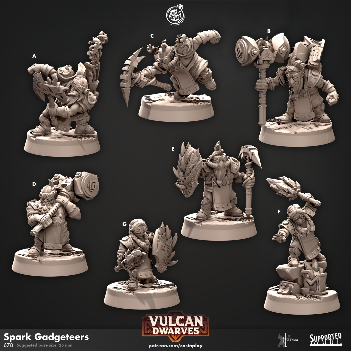Spark Gadgeteers - Vulcan Dwarves | Cast N Play | Resin