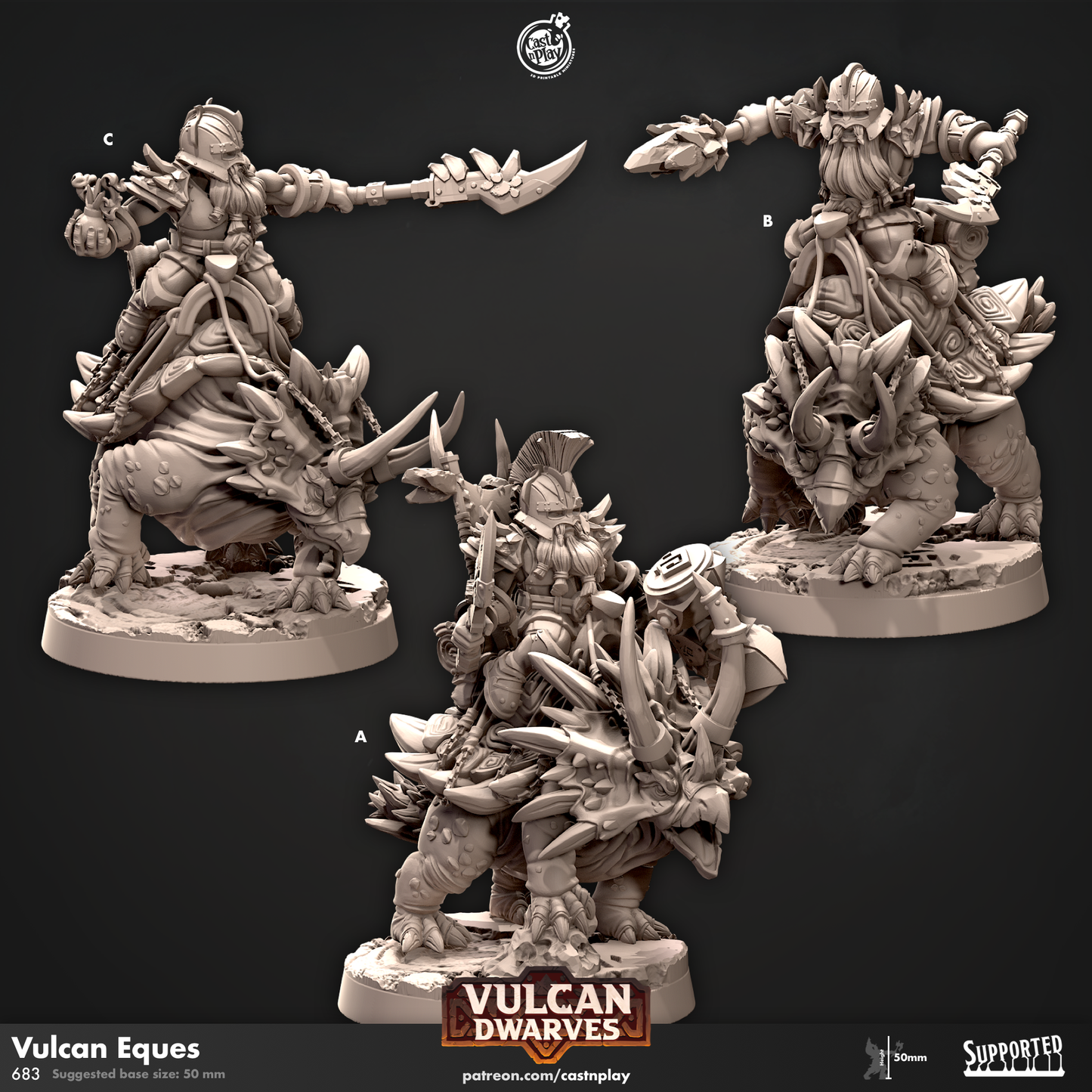 Vulcan Eques - Vulcan Dwarves | Cast N Play | Resin