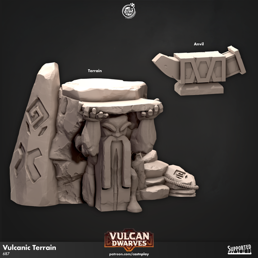 Vulcanic Terrain - Vulcan Dwarves | Cast N Play | Resin
