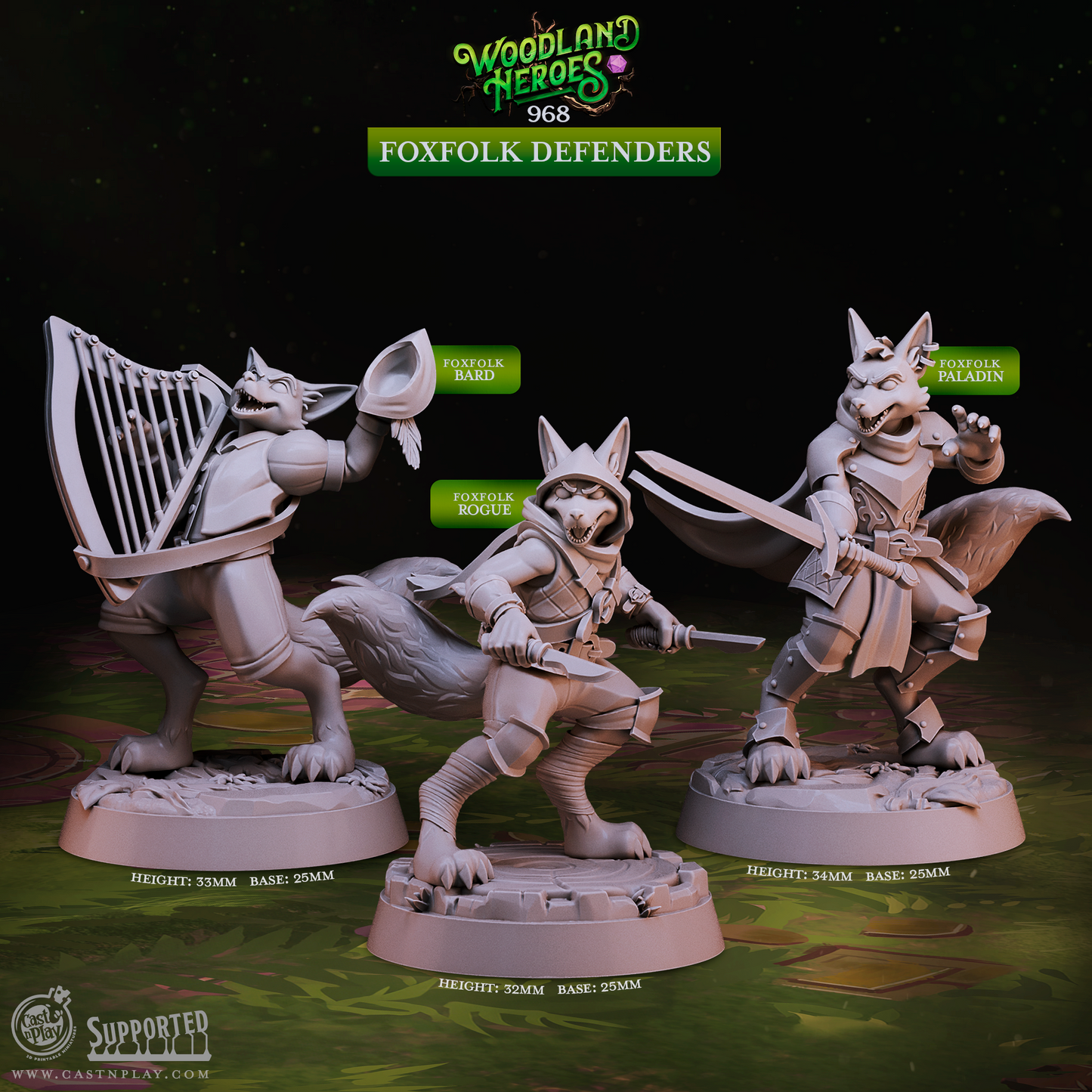 Foxfolk Defenders - Woodland Heroes | Cast N Play | Resin