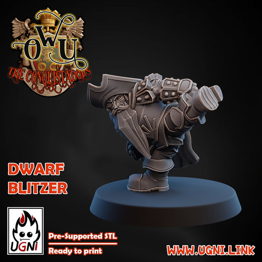 Conquistadors Dwarf Blitzer | UGNI Miniatures | Resin