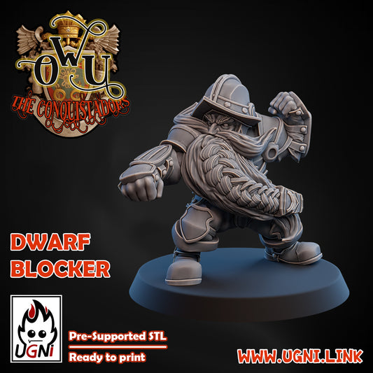 Conquistadors Dwarf Blocker 01 | UGNI Miniatures | Resin