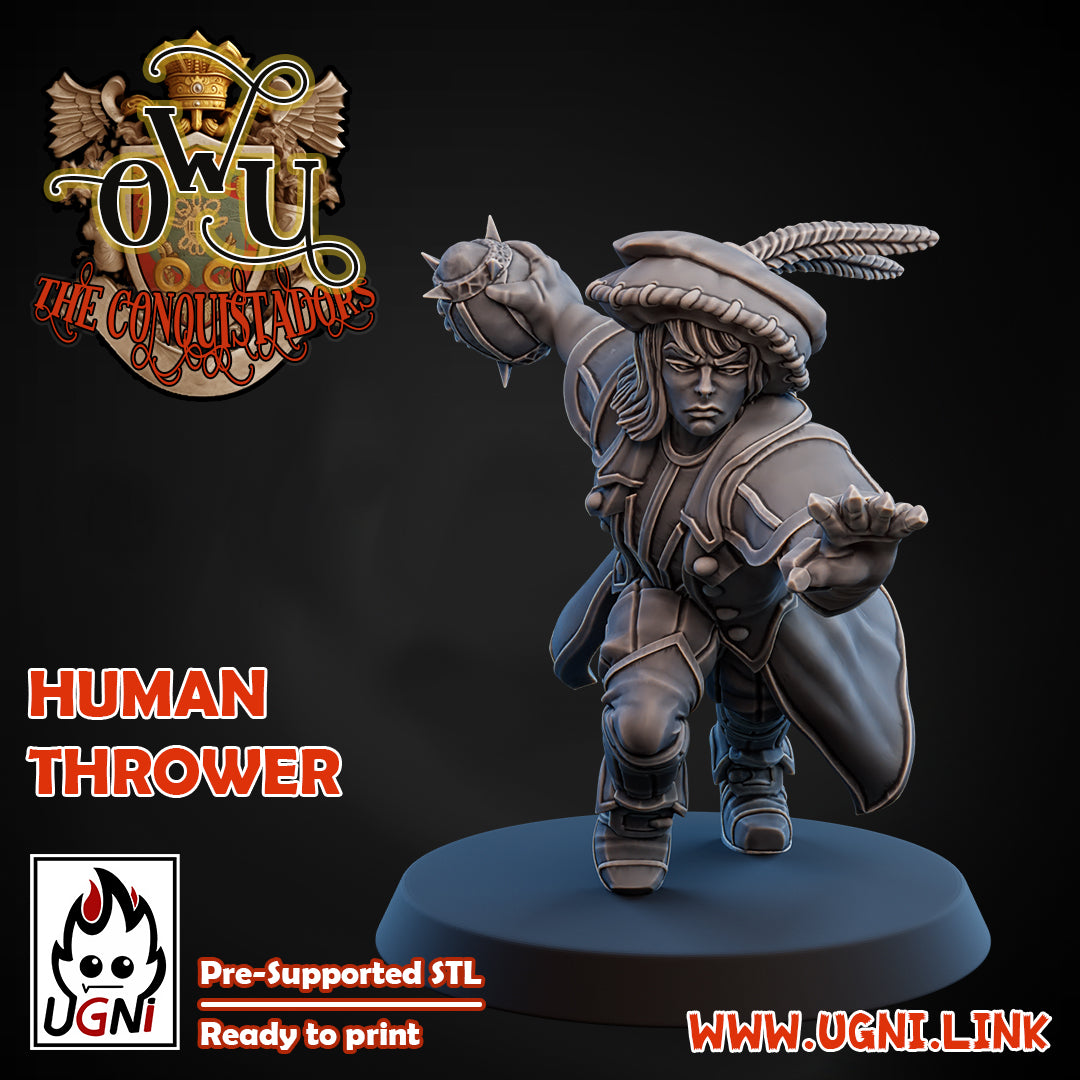 Conquistadors Human Thrower | UGNI Miniatures | Resin