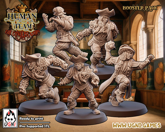 Human Booster Pack - Conquistador Style (5pcs) | UGNI Miniatures | Resin