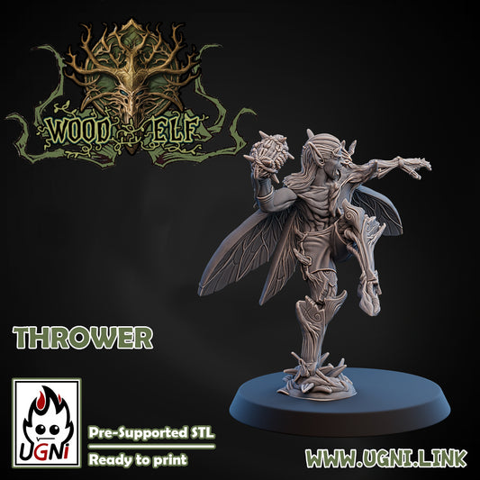 Wood Elf - Thrower 01 | UGNI Miniatures | Resin