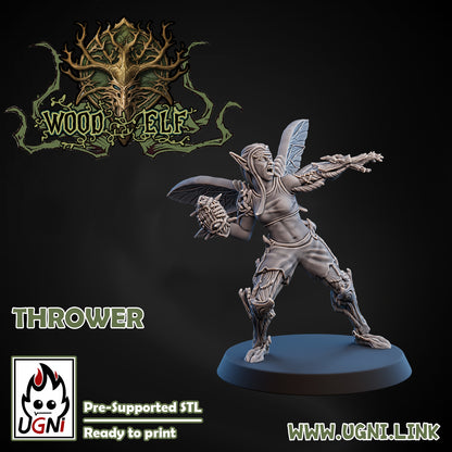 Wood Elf - Thrower 02 | UGNI Miniatures | Resin