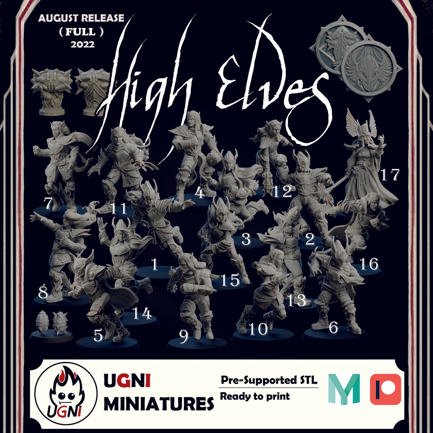 High Elves Team - High Elves | UGNI Miniatures | Resin