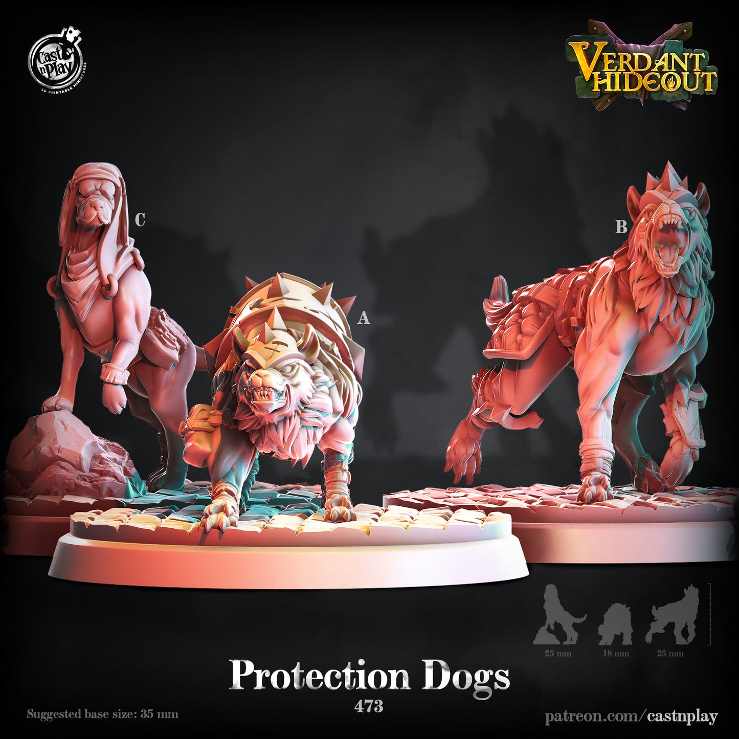 Protection Dogs - Verdant Company Hideout | Cast N Play | Resin
