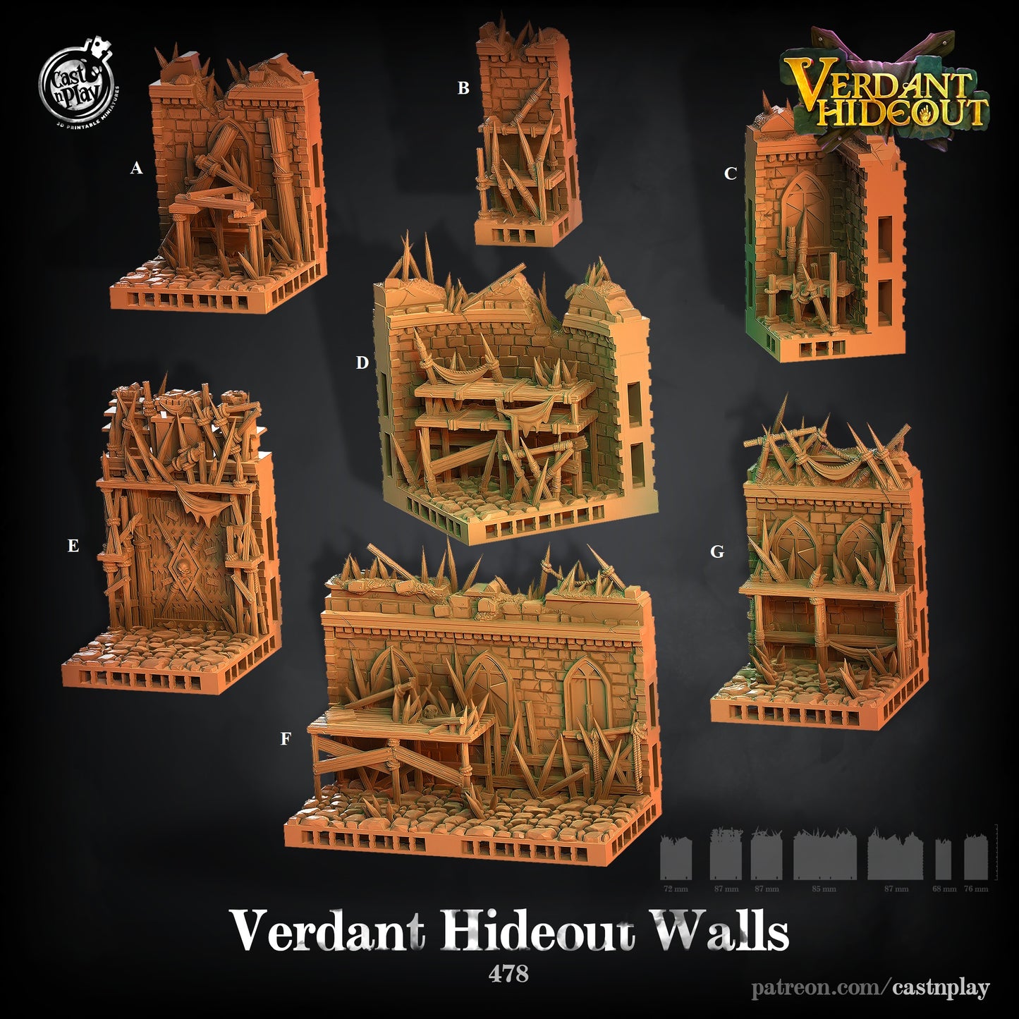 Hideout Walls - Verdant Company Hideout | Cast N Play | Resin