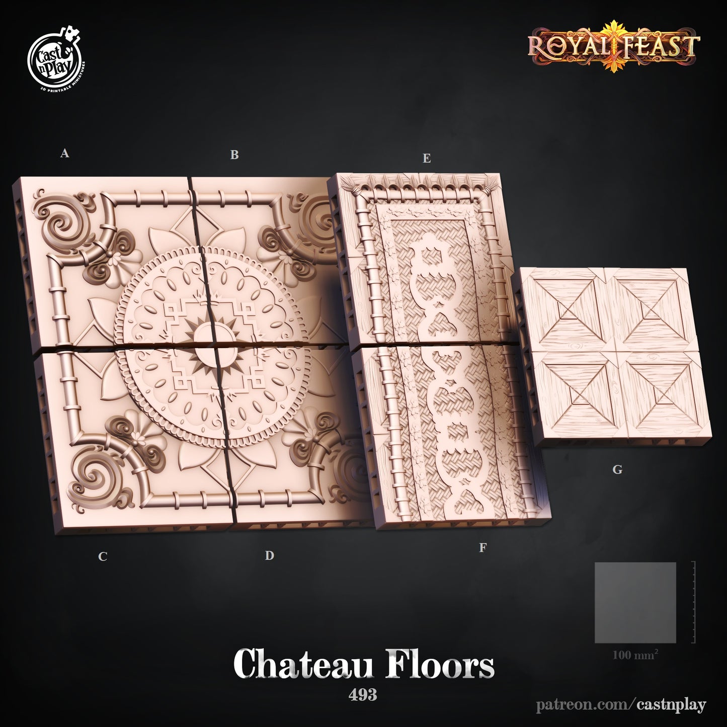 Chateau Floor Tiles - Royal Feast | Cast N Play | Resin
