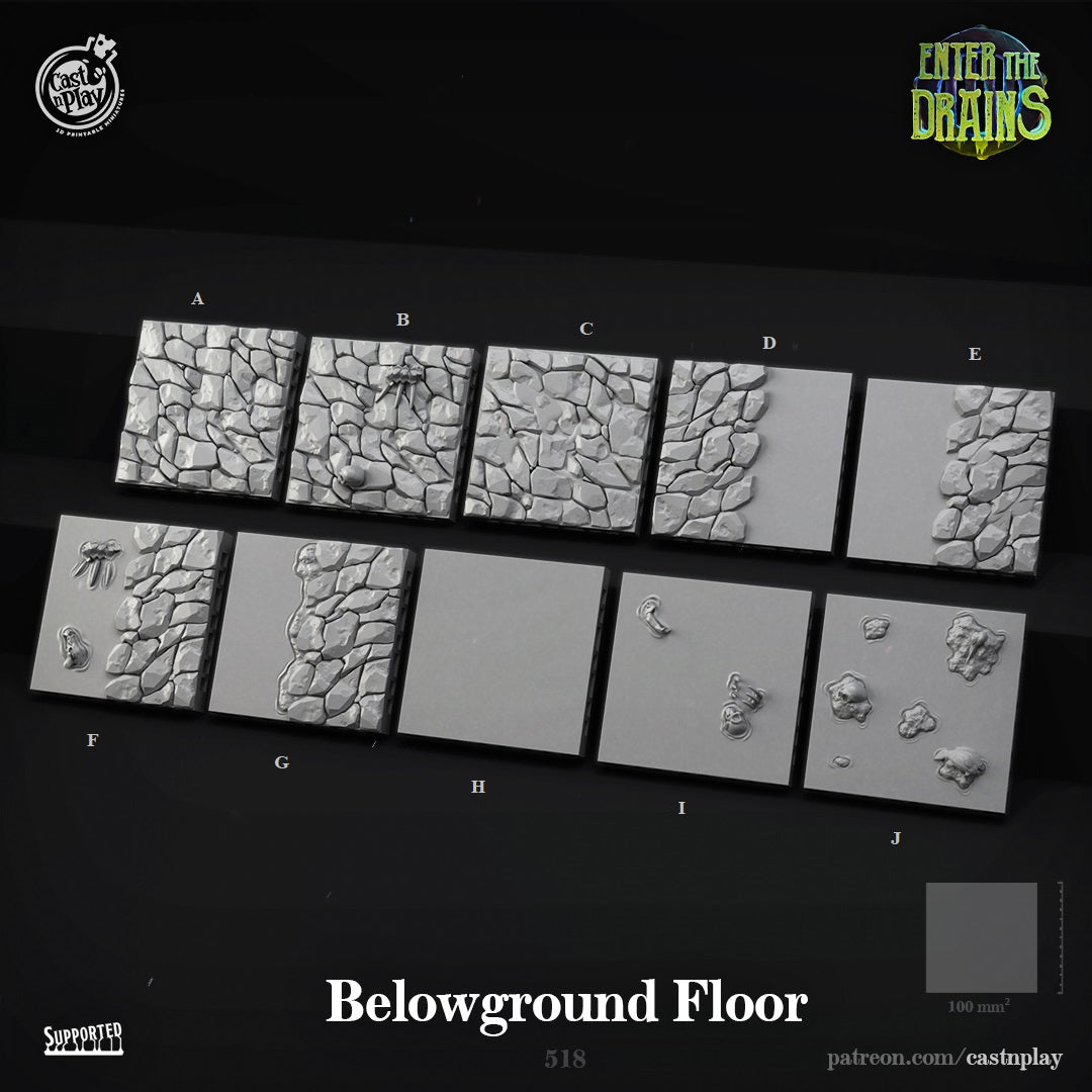 Belowground Floor Tiles - Enter the Drains | Cast N Play | Resin
