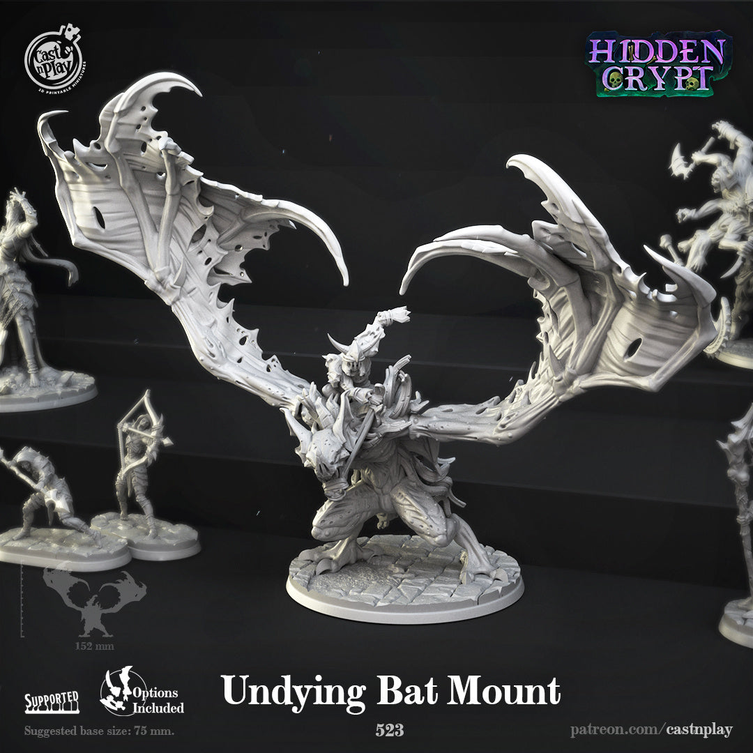 Undying Bat Mount with Rider - Hidden Crypt | Cast N Play | Resin