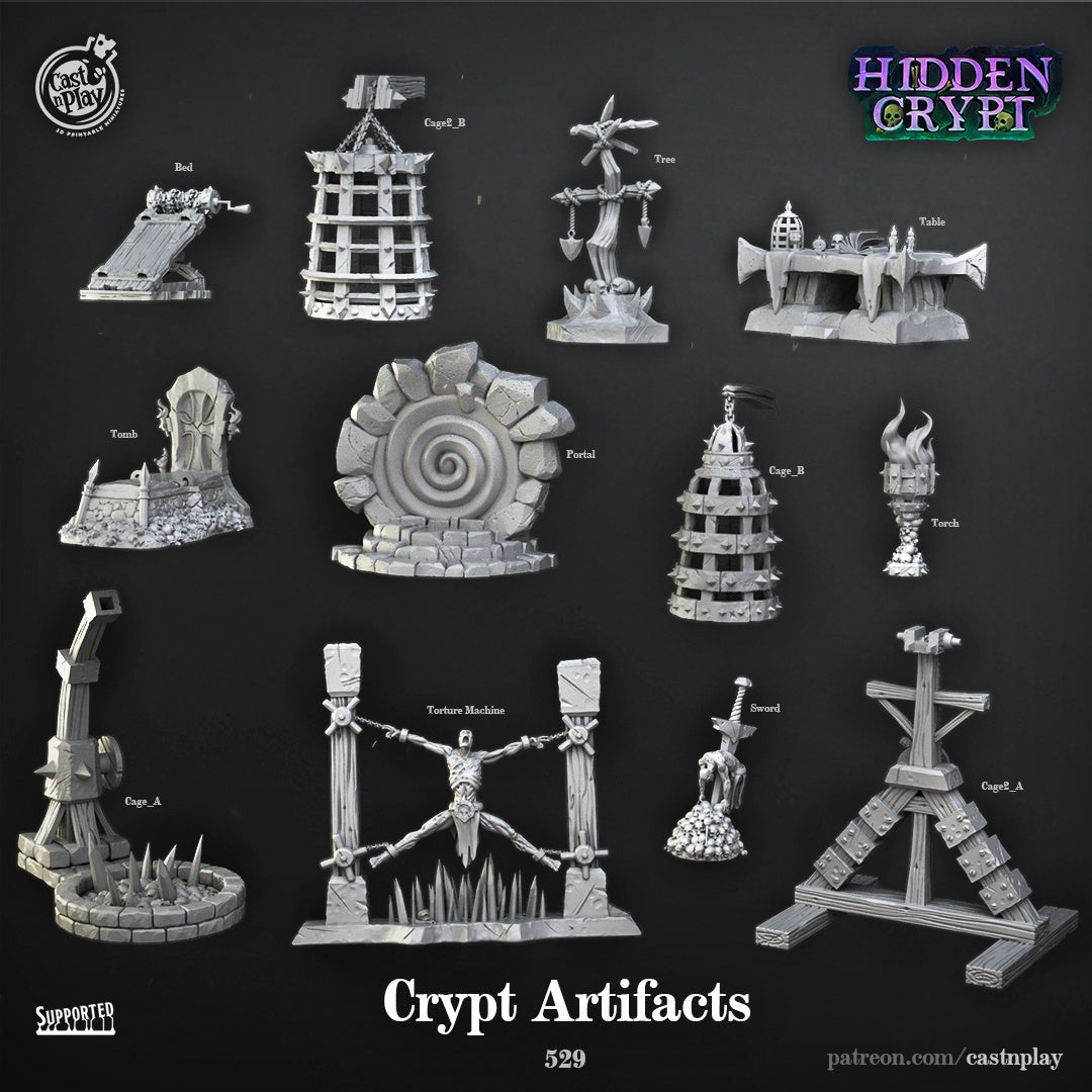 Crypt Artifacts - Hidden Crypt | Cast N Play | Resin