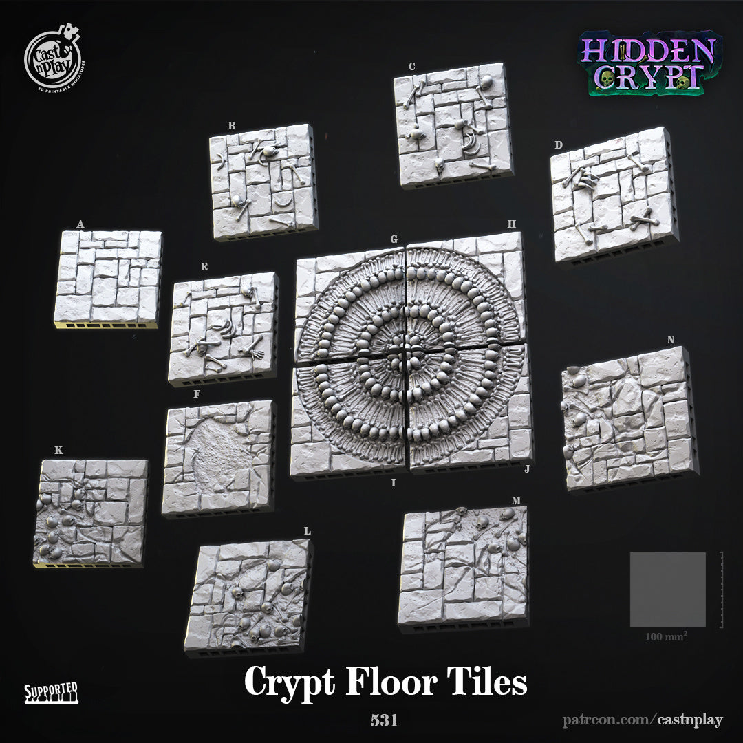 Crypt Floor Tiles - Hidden Crypt | Cast N Play | Resin