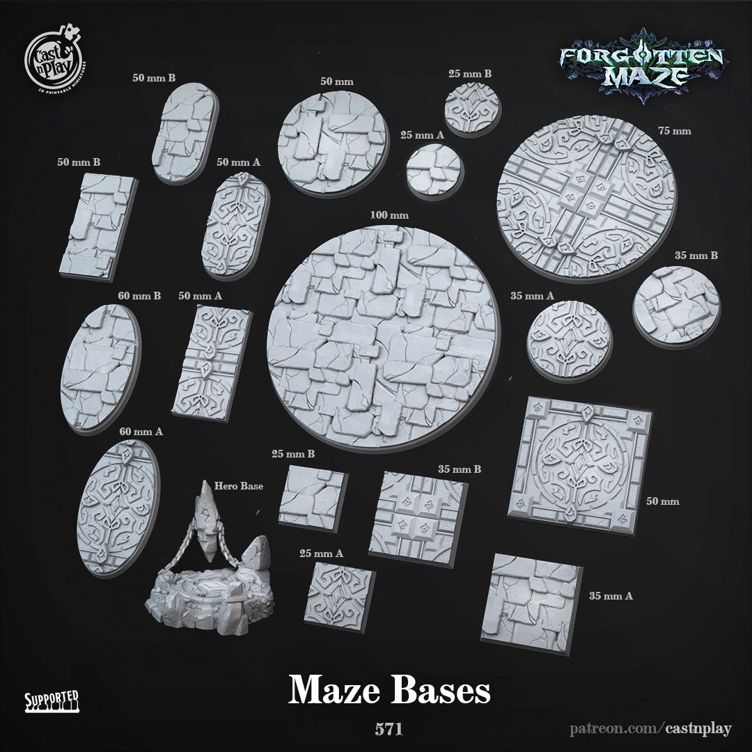 Bases - Forgotten Maze | Cast N Play | Resin
