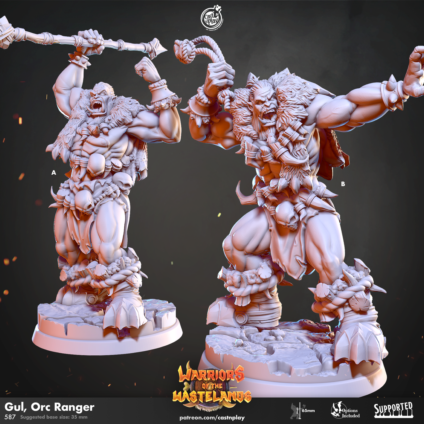Gul, Orc Ranger - Warriors of the Wastelands | Cast N Play | Resin
