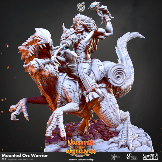 Mounted Orc Warrior - Warriors of the Wastelands | Cast N Play | Resin