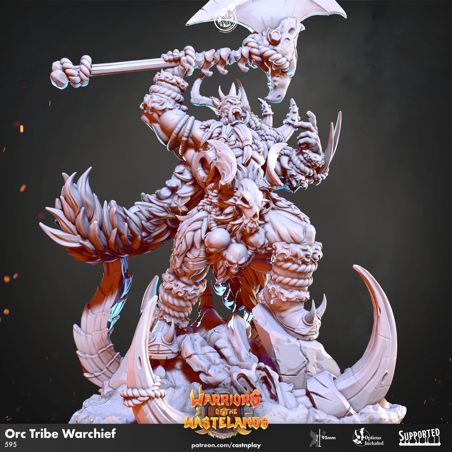 Orc Tribe Warchief - Warriors of the Wastelands | Cast N Play | Resin