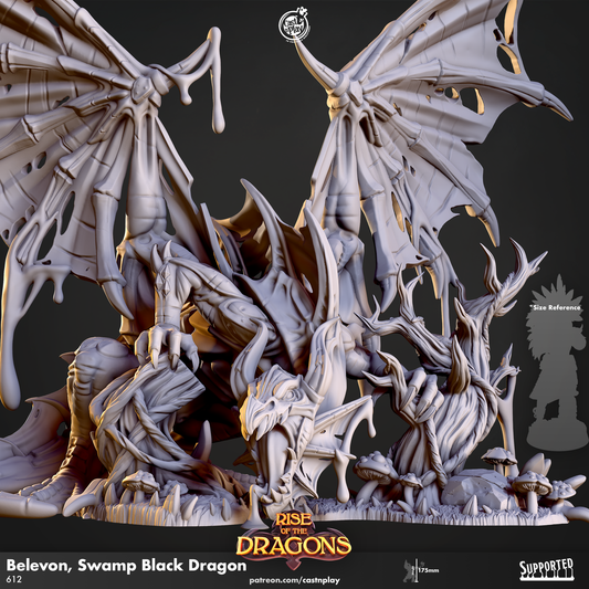 Belevon - Swamp Black Dragon - Rise of Dragons | Cast N Play | Resin