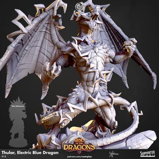 Thular - Electric Blue Dragon - Rise of Dragons | Cast N Play | Resin