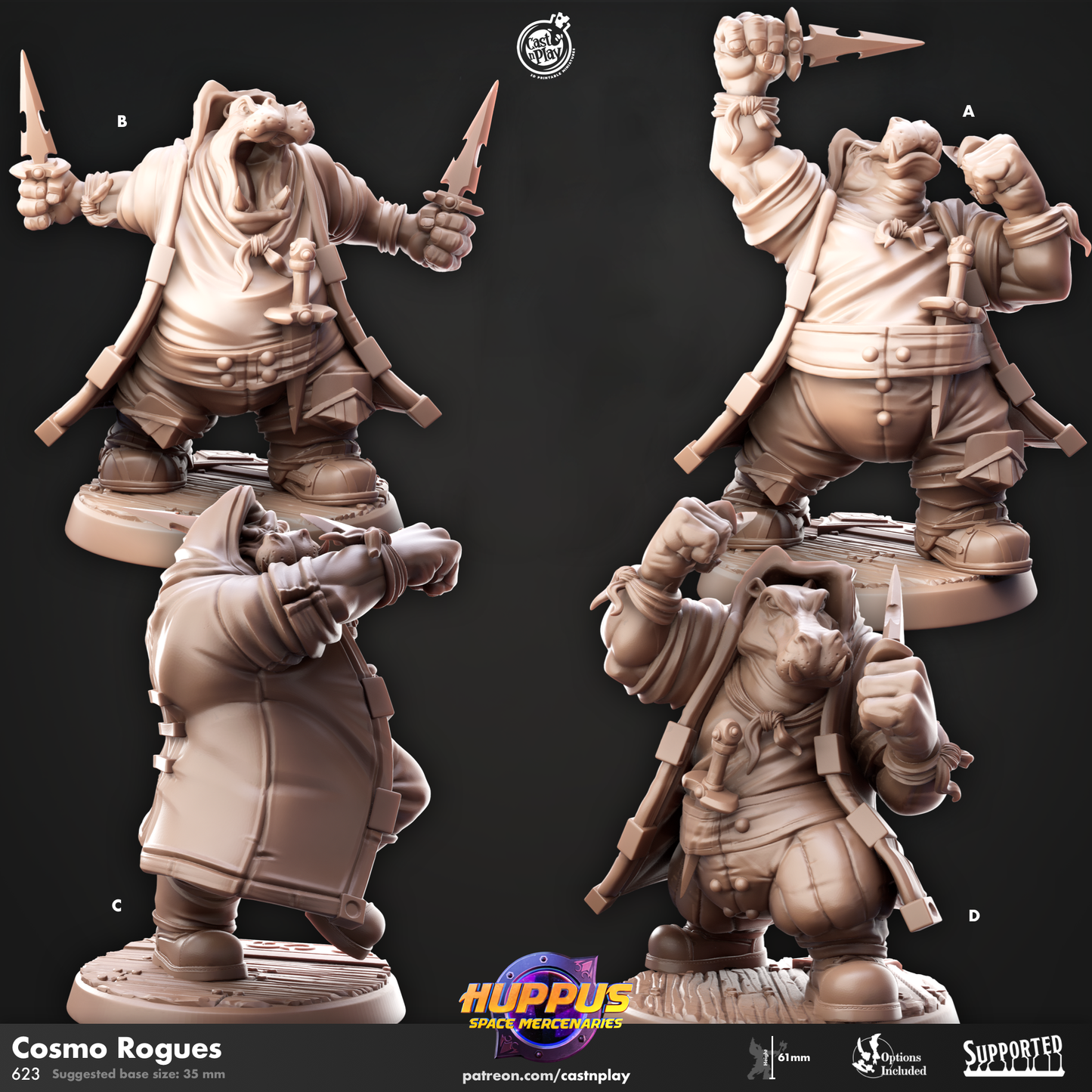 Cosmo Rogues - Huppus Space Mercenaries | Cast N Play | Resin