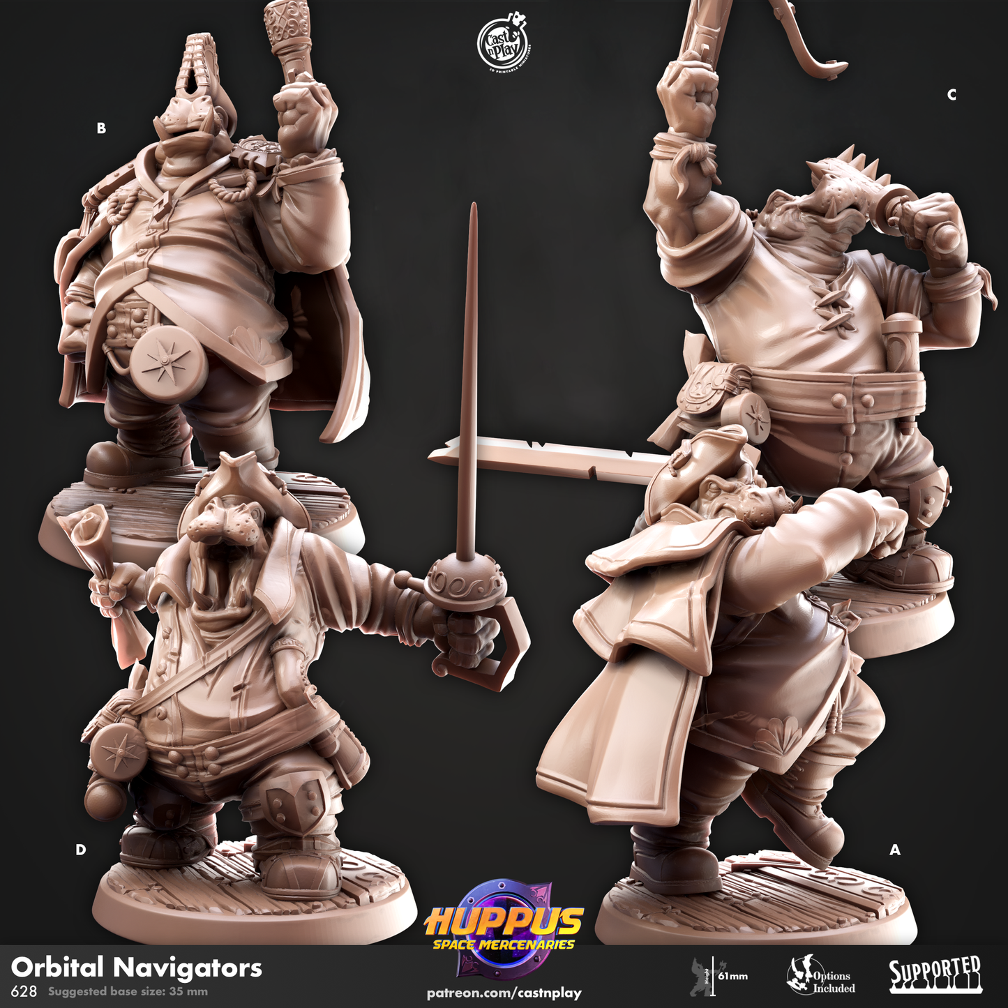 Orbital Navigators - Huppus Space Mercenaries | Cast N Play | Resin