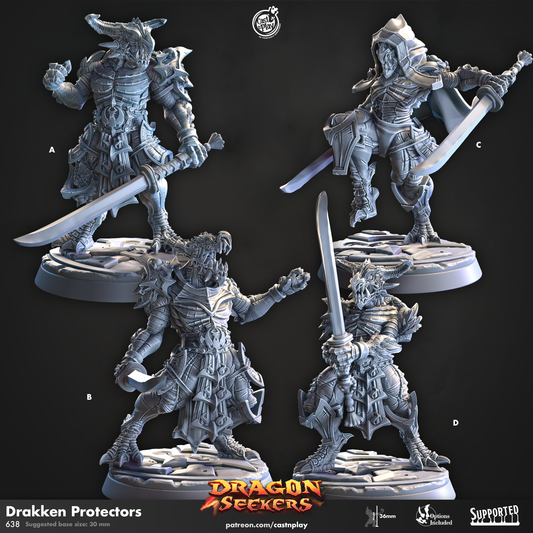 Drakken Protectors - Dragon Seekers | Cast N Play | Resin