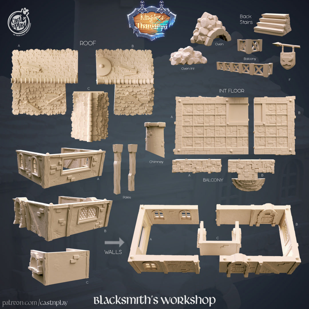 Blacksmith Workshop - Kingdoms of Thamarya | Cast N Play | FDM