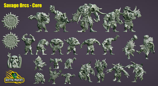 Savage Orcs Team - Core Team (22 models) | Brutefun Miniatures | Resin